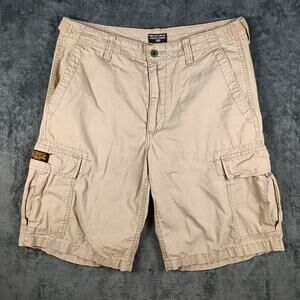 Polo Jeans Co Cargo Shorts Men 34 Tan Ripstop Military Utility